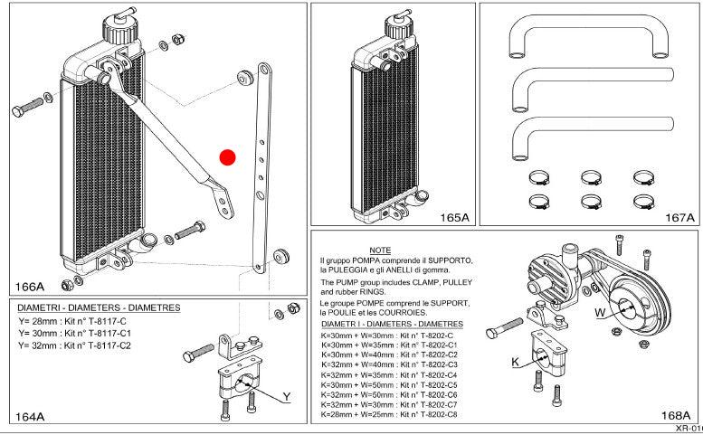 KIT SUPORTE RADIADOR Mini X30 (166A)