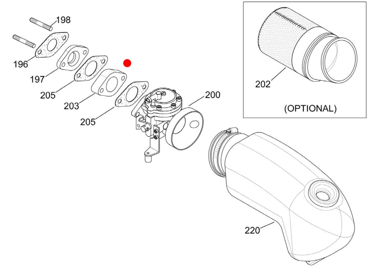 ESPAÇADOR TÉRMICO Carburador Mini X30 (203)
