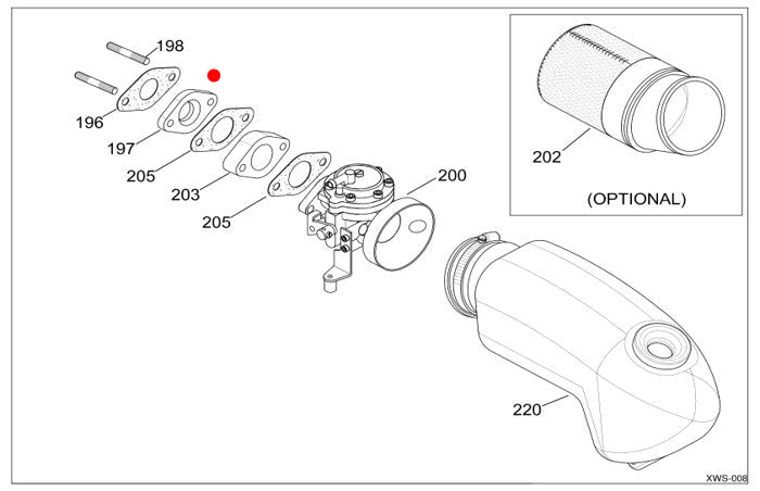 ESPAÇADOR DE CARBURADOR MINI 26X5 MM(197)