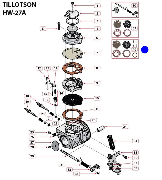 KIT REPARAÇÃO CARBURADOR X30 (40)
