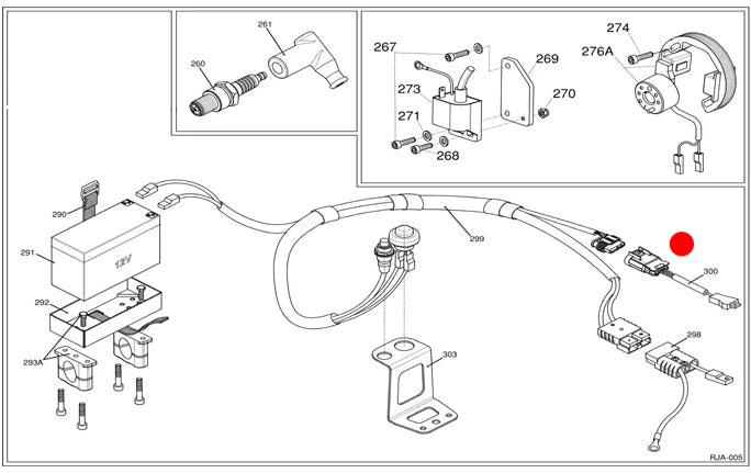 Conector Cabo de Ignição 2 Polos Mini X30 (300)
