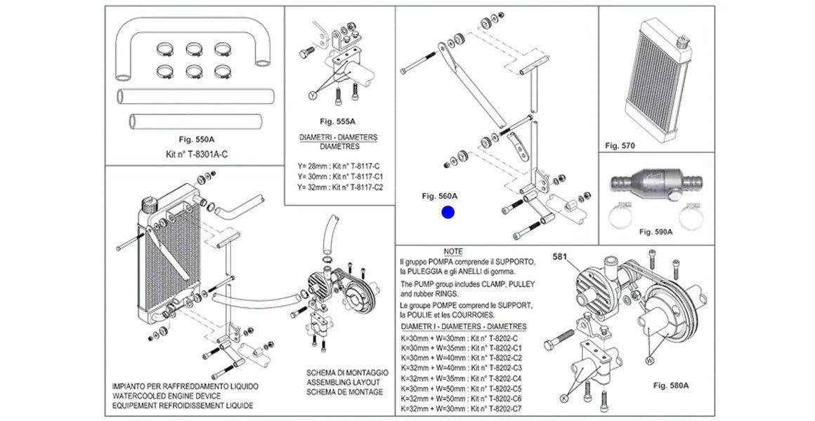 BASES PARA RADIADOR X30 (560A)