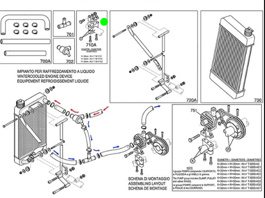 Kit SUPORTE + ABRAÇADEIRA RADIADOR (164A/ 555A/ 710A )
