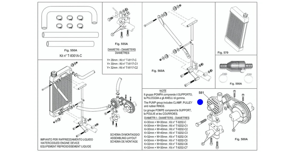 BOMBA DE ÁGUA RADIADOR (168A / 581/ 751)